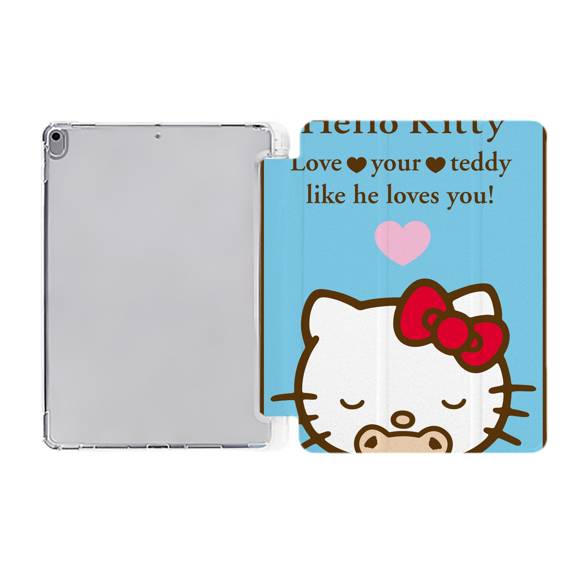 （画像用） Hello Kitty ハローキティ IPad ケース ペン収納付き 三つ折りスタンド PUレザー×シリコン 対応機種9.5/10.5/10.9インチ